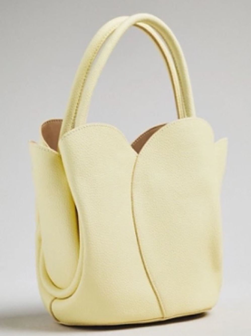 ✨NEW!✨ Vegan Anthropologie Melie Bianco Tulip Top Handle Light Yellow Tote Bag